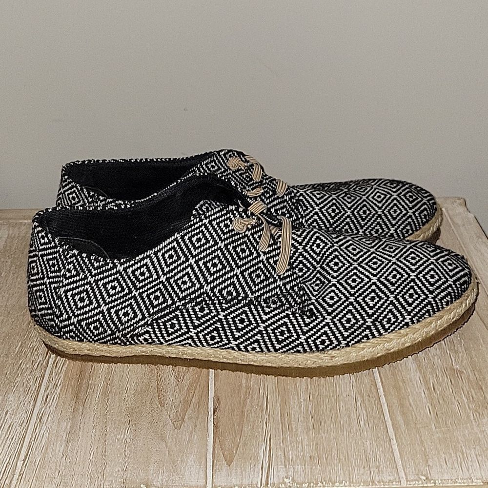 Patara Taj Black Nomad Geometric Lace Up Shoes Mens Size 8